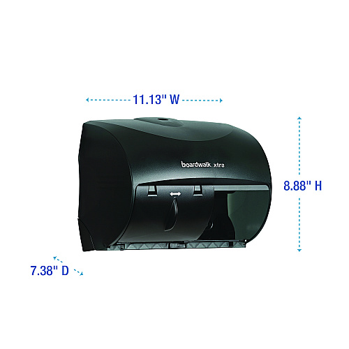 Boardwalk Xtra 2-Roll Controlled Bath Tissue Dispenser, 11.13 x 7.38 x 8.88, Translucent Black (BWK47GREEN)