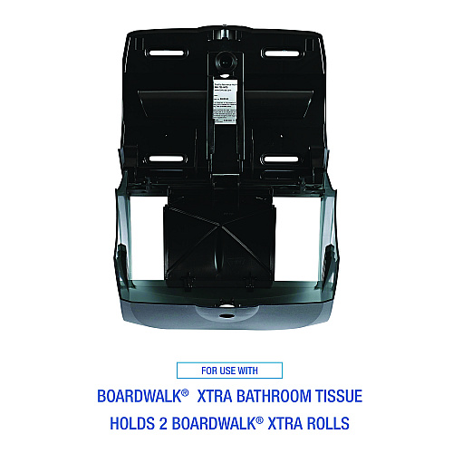 Boardwalk Xtra 2-Roll Controlled Bath Tissue Dispenser, 11.13 x 7.38 x 8.88, Translucent Black (BWK47GREEN)