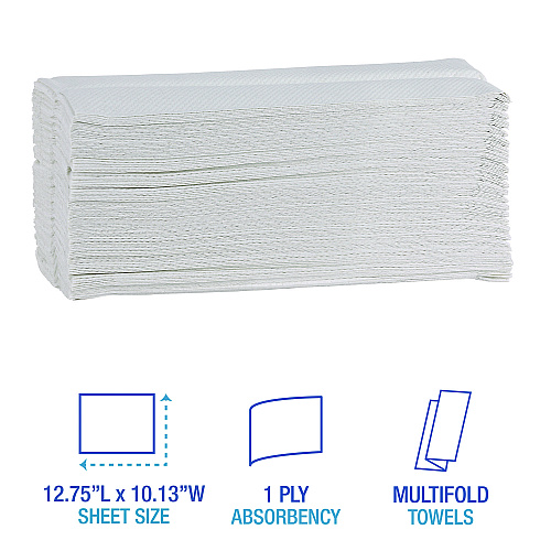 Boardwalk&reg; Green C-Fold Paper Towels, 1-Ply, White, 2400 Towels (BWK51GREENB)