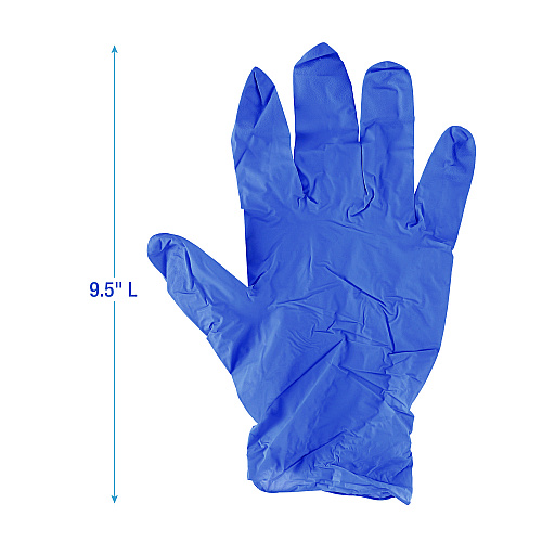 Boardwalk&reg; Disposable Nitrile Gloves, Large, Blue, 4 mil, 100/Box (BWK380LBXA)