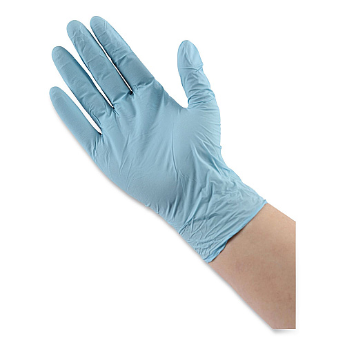 Boardwalk&reg; Disposable Examination Nitrile Gloves, Small, Blue, 5 mil, 1000/Carton (BWK382SCTA)