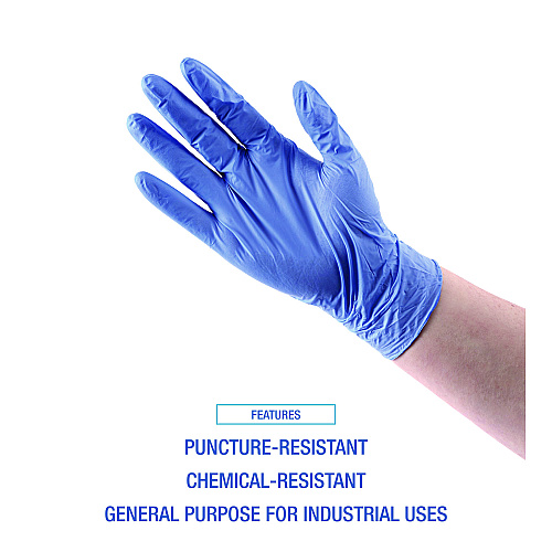 Boardwalk&reg; Disposable Nitrile Gloves, X-Large, Blue, 4 mil, 1000/CT (BWK380XLCTA)