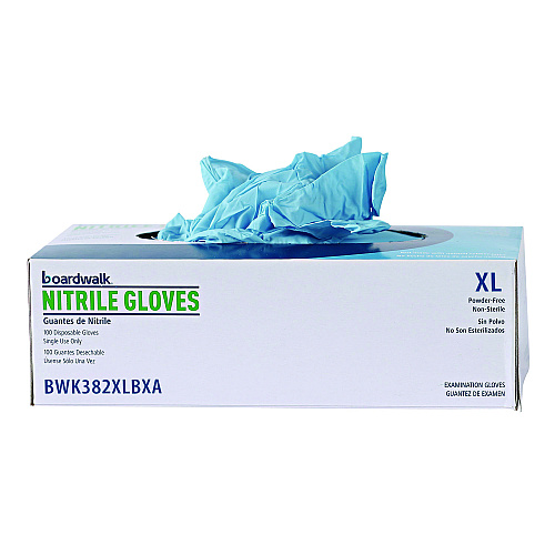 Boardwalk&reg; Disposable Food Service Nitrile Gloves, X-Large, Blue, 5 mil, 1000/Carton (BWK382XLCTA)