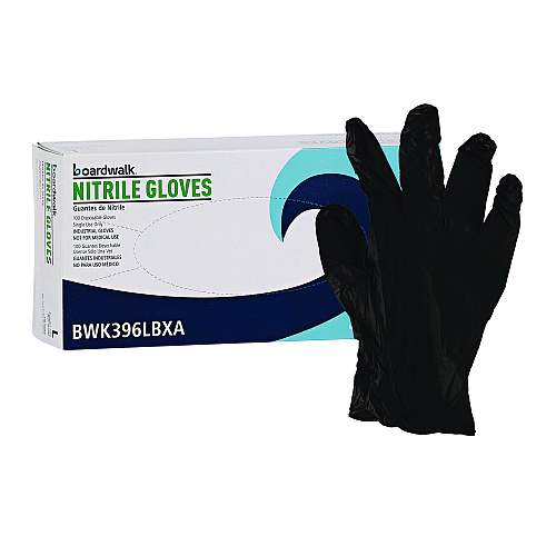 Boardwalk 396 Nitrile Gloves | Powder-Free, Black, 4.4 Mil