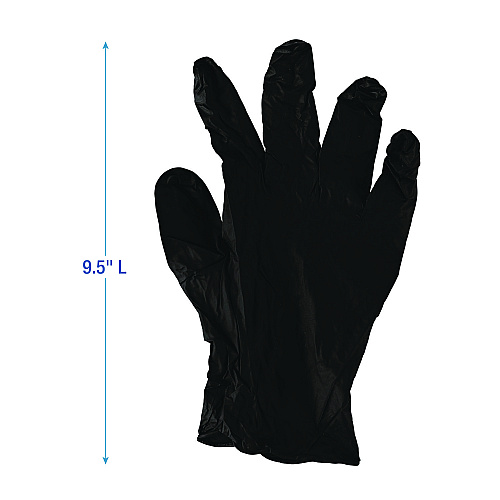 Boardwalk 396 Nitrile Gloves, Powder-Free, Black, 4.4 Mil