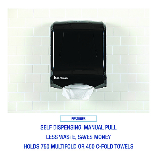 Boardwalk&reg; Ultrafold Paper Towel Dispenser, Black Pearl (BWK1500)