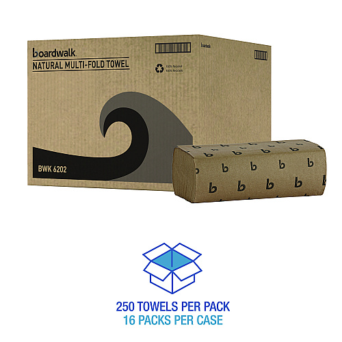 Boardwalk BWK6202 Multifold Towels, Brown, 4000ct