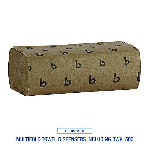 Boardwalk&reg; Multifold Paper Towels, 1-Ply, Brown, 4000 Towels (BWK6202)