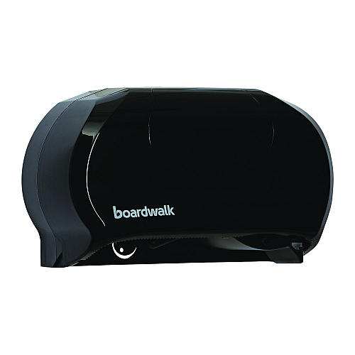 Boardwalk&reg; Standard Twin Toilet Paper Dispenser, 2 Rolls, Black (BWK1502)
