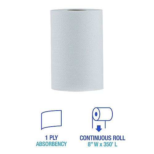 Boardwalk&reg; Hardwound Paper Towels, White, 350-ft., 12 Rolls (BWK6250)
