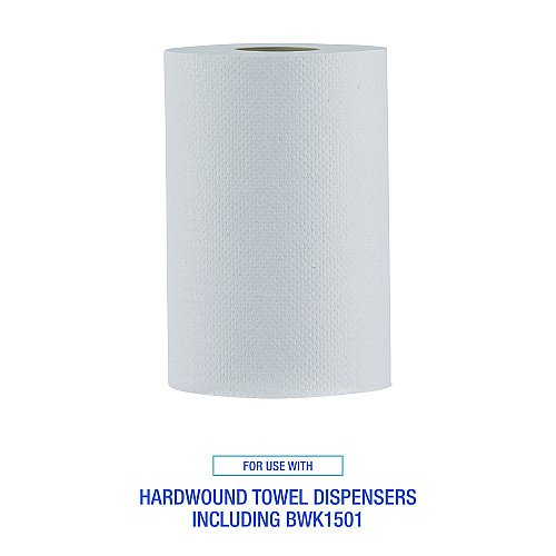 Boardwalk&reg; Hardwound Paper Towels, White, 350-ft., 12 Rolls (BWK6250)