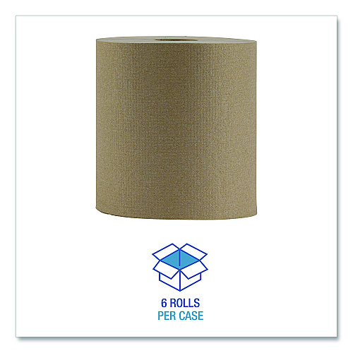 Boardwalk&reg; Hardwound Paper Towels, Brown, 800-ft., 6 Rolls (BWK6256)