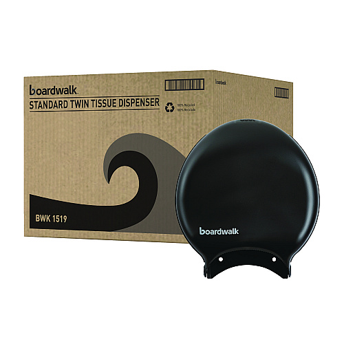 Boardwalk&reg; Jumbo Jr. Toilet Paper Dispenser, 1 Roll, Black (BWK1519)