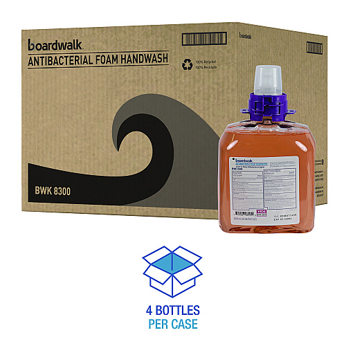Boardwalk Foam Antibacterial Handwash Refill, Fresh Fruit, 1,250 mL, 4/Carton (BWK8300)