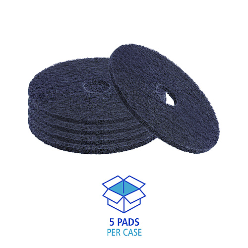 Boardwalk&reg; Standard 12" Stripping Floor Pads, Black, 5 Pads (BWK4012BLA)