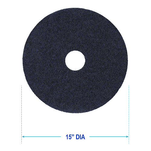 Boardwalk Stripping Floor Pads, 15" Diameter, Black, 5/Carton (BWK4015BLA)