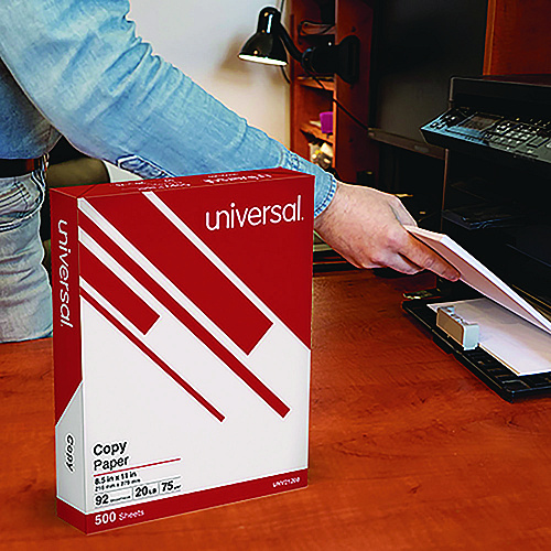 Universal Copy Paper Convenience Carton, 92 Bright, 20 lb Bond Weight, 8.5 x 11, White, 500 Sheets/Ream, 5 Reams/Carton (UNV11289)