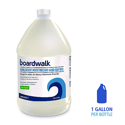 Boardwalk&reg; Pearlescent Moisturizing Liquid Hand Soap Refill, Aloe Scent, 1 gal Bottle, 4/Carton (BWK450CT)