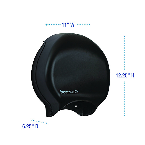 Boardwalk&reg; Jumbo Jr. Toilet Paper Dispenser, 1 Roll, Black (BWK1519)
