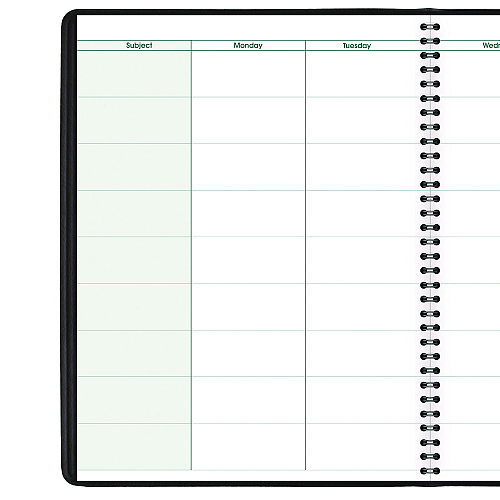 AT-A-GLANCE Undated Teacher's Planner, Weekly, 9 Classes, Black Cover, 10.88 x 8.25 Sheets, 12-Month (July to June) (8015505)