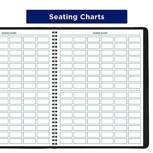 AT-A-GLANCE Undated Class Record Book, Nine to 10 Week Term: Two-Page Spread (35 Students), 10.88 x 8.25, Black Cover (8015005)