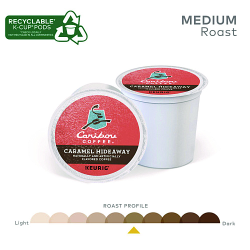 Caribou Coffee Caramel Hideaway K-Cups, Mild Roast, 24/Box (6996)