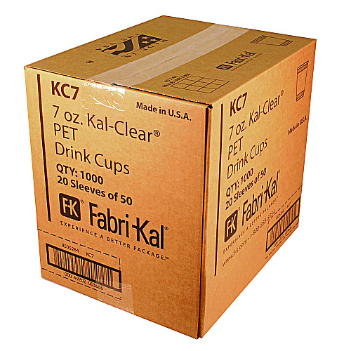 Fabri-Kal Kal-Clear PET Cold Drink Cups, 7 oz, Clear, 1,000/Carton (KC7)