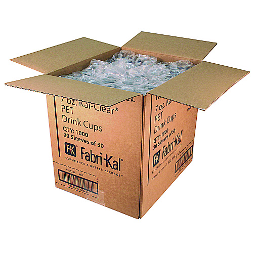 Fabri-Kal Kal-Clear PET Cold Drink Cups, 7 oz, Clear, 1,000/Carton (KC7)
