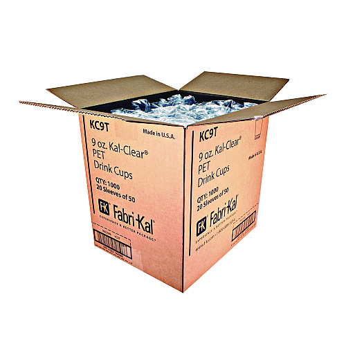 Fabri-Kal Kal-Clear True PET Cold Drink Cups, 9 oz, Clear, 50/Bag, 20 Bags/Carton (KC9T)