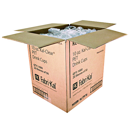 Fabri-Kal Kal-Clear PET Cold Drink Cups, 10 oz, Clear, 50/Bag, 20 Bags/Carton (KC10)