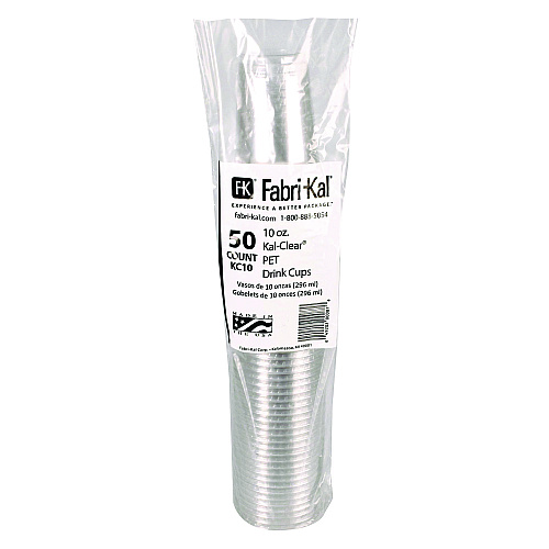 Fabri-Kal Kal-Clear PET Cold Drink Cups, 10 oz, Clear, 50/Bag, 20 Bags/Carton (KC10)