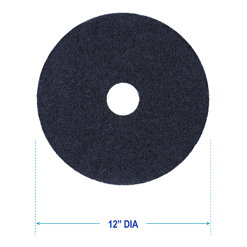 Boardwalk&reg; Standard 12" Stripping Floor Pads, Black, 5 Pads (BWK4012BLA)