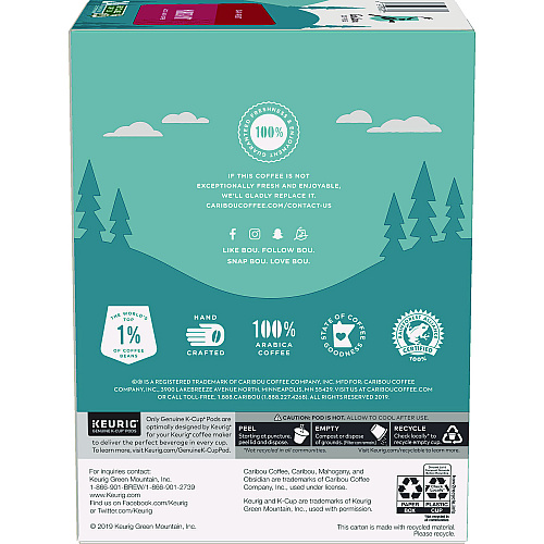 Caribou Coffee Mahogany Blend Coffee K-Cups, 96/Carton (6990CT)