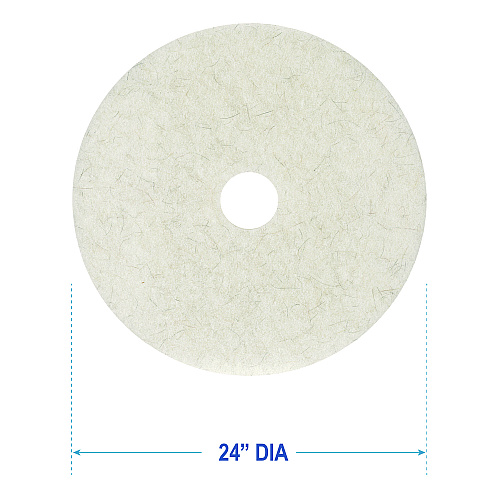 Boardwalk Natural Burnishing Floor Pads, 24" Diameter, White, 5/Carton (BWK4024NAT)
