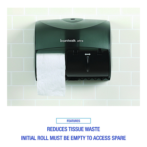 Boardwalk Xtra 2-Roll Controlled Bath Tissue Dispenser, 11.13 x 7.38 x 8.88, Translucent Black (BWK47GREEN)