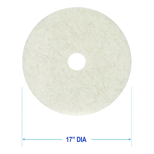 Boardwalk Natural Burnishing Floor Pads, 17" Diameter, White, 5/Carton (BWK4017NAT)