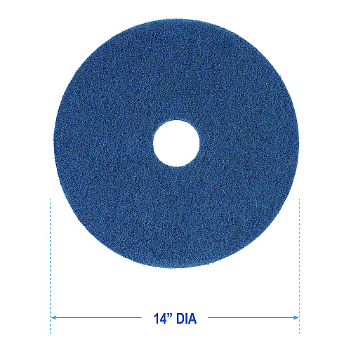 Boardwalk Scrubbing Floor Pads, 14" Diameter, Blue, 5/Carton (BWK4014BLU)