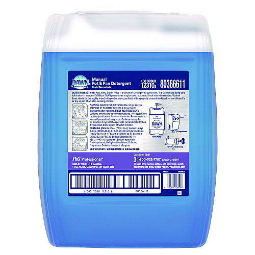 Dawn Professional Manual Pot and Pan Dish Detergent, Original Scent, 5 gal Bottle, 34/Pallet (12310)