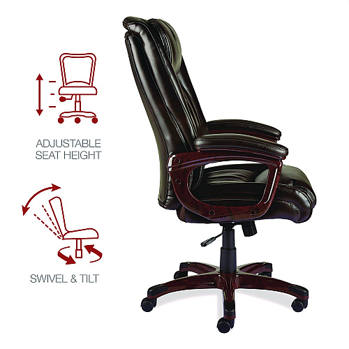 Alera Darnick Series Manager Chair, Supports Up to 275 lbs, 17.13" to 20.12" Seat Height, Brown Seat/Back, Brown Base (ALEDN42B19)
