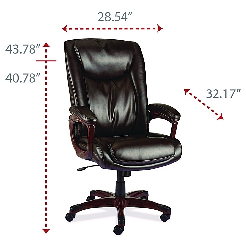Alera Darnick Series Manager Chair, Supports Up to 275 lbs, 17.13" to 20.12" Seat Height, Brown Seat/Back, Brown Base (ALEDN42B19)