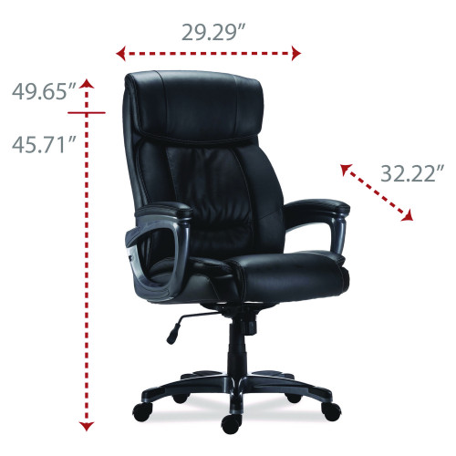 Alera Egino Big and Tall Chair, Supports Up to 400 lb, Black Seat