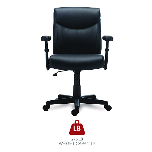 Alera Harthope Leather Task Chair, Supports Up to 275 lb, Black Seat/Back, Black Base (ALEHH42B19)