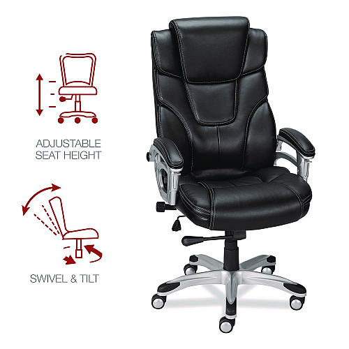 Alera Maurits Highback Chair, Supports Up to 275 lb, Black Seat