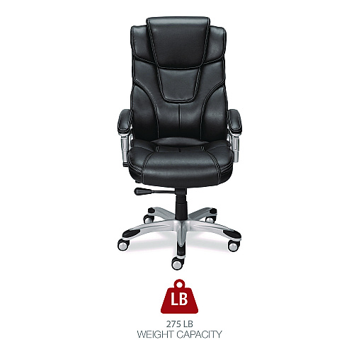 Alera Maurits Highback Chair, Supports Up to 275 lb, Black Seat/Back, Chrome Base (ALEMR41B19)