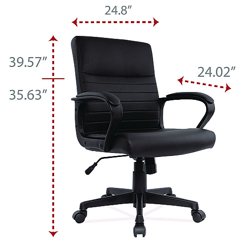 Alera Breich Series Manager Chair, Supports Up to 275 lbs, 16.73" to 20.39" Seat Height, Black Seat/Back, Black Base (ALEBC42B19)