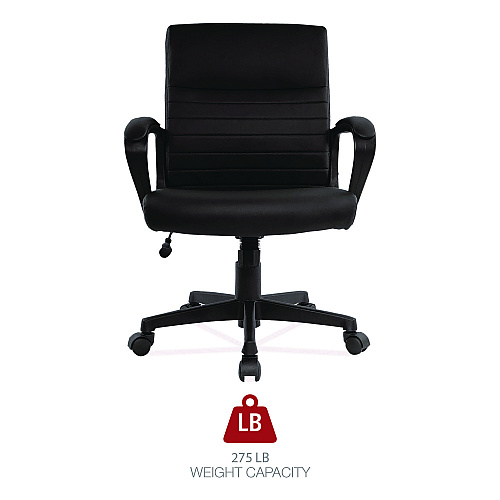 Alera Breich Series Manager Chair, Supports Up to 275 lbs, 16.73" to 20.39" Seat Height, Black Seat/Back, Black Base (ALEBC42B19)