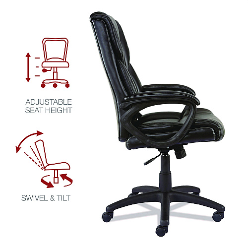 Alera Brosna Series Mid-Back Task Chair, Supports Up to 250 lb, 18.15" to 21.77 Seat Height, Black Seat/Back, Black Base (ALEBRN42B19)