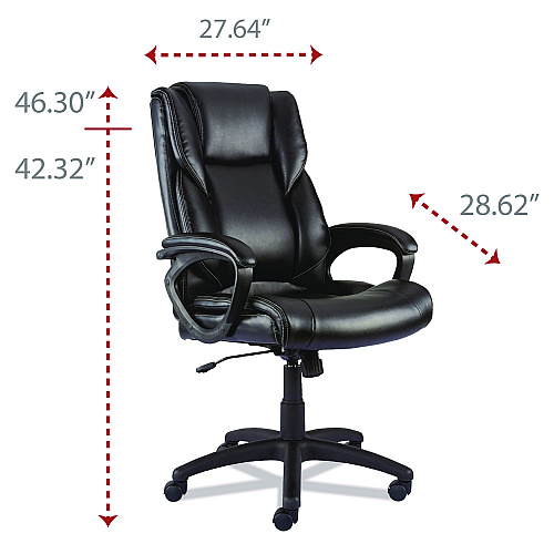 Alera Brosna Series Mid-Back Task Chair, Supports Up to 250 lb, 18.15" to 21.77 Seat Height, Black Seat/Back, Black Base (ALEBRN42B19)