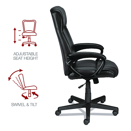 Alera Dalibor Series Manager Chair, Supports Up to 250 lb, 17.5" to 21.3" Seat  Height, Black Seat/Back, Black Base (ALEDB41B19)