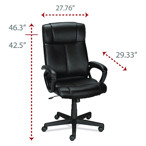 Alera Dalibor Series Manager Chair, Supports Up to 250 lb, 17.5" to 21.3" Seat  Height, Black Seat/Back, Black Base (ALEDB41B19)